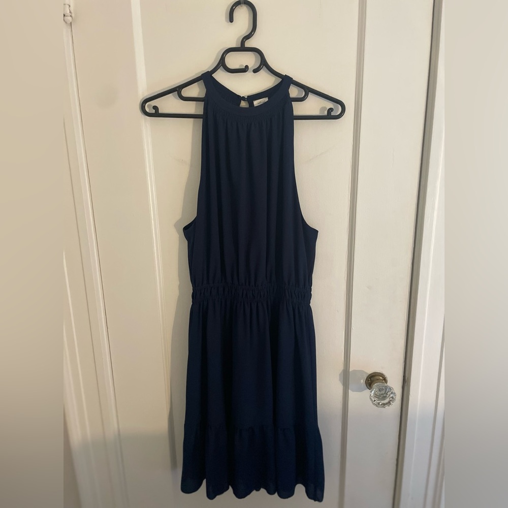 Aritzia navy blue dress.